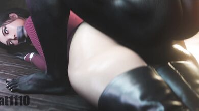 Dark-skinned Ada Wong's Receptive Phallus