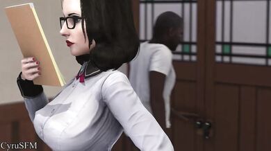 Busty MILF Teacher Elizabeth Gets Nailed By Student Cyrus in Classroom!