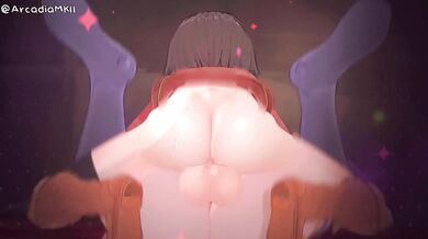 Aqua's Wet and Wild Ride with Megumin in Arcadia