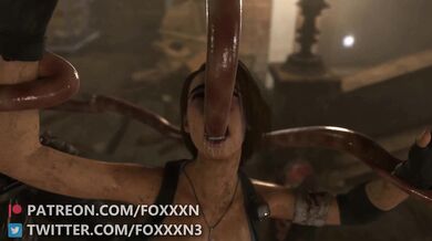 The tentacles of Jill Valentine's nemesis ravage her on the streets of Shibuya in Nemesis Tentacle Street Fuck