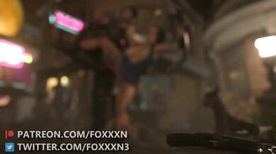 The tentacles of Jill Valentine's nemesis ravage her on the streets of Shibuya in Nemesis Tentacle Street Fuck