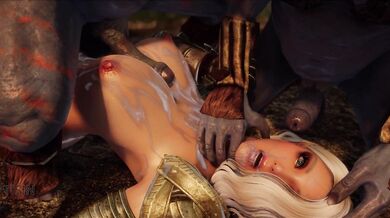 Juicy Busty Elf Whore Warrior Gets Fucked by Rieklings