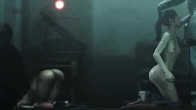 Claire Gets Double Penetrated By Mr. X's Huge Cock and Hot Fucktoy Leon In a Sideways Position