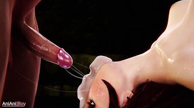 Scarlet Witch Gagging on a Giant Cock [Anianiboy]