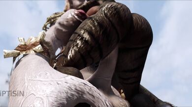 Dark-skinned MILF with a curvy figure takes on a big futa dick