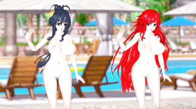 Ultra HD Rias & Akeno Threesome with Big Daddy Cobby!