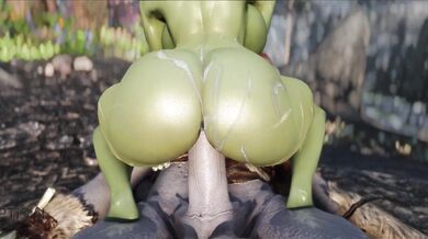 A muscular curvy whore with futanari giant's huge cock fucking her brains out.