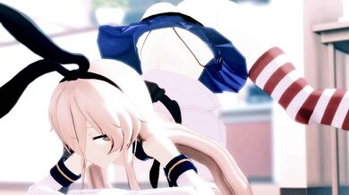 Creamed Cunnilingus Challenge: Shimakaze vs. Mamaimu's Tight Cunt