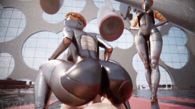 Twin sluts get their pussies and assholes filled with hot cum at the same time in this hardcore PMV