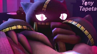 Pokéhentai: Mega-Banette's Tail Bangs with Her Trainer!