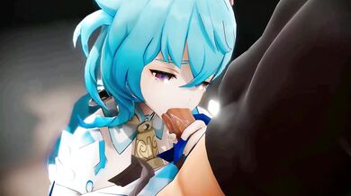Jizz-Gargling Slut Gets Nailed by Tentacles in Genshin Impact Hentai, Cum Shot Compilation.