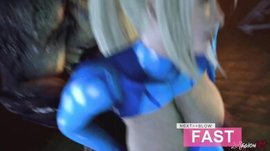 Hypnotic Metronome Challenges Samus Aran to a Slippery Jerk Off Battle