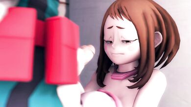 Naughty Uraraka Gives a Sticky Outdoor Handjob in 1080p!
