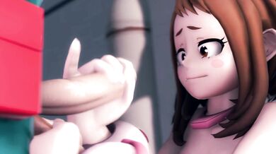 Naughty Uraraka Gives a Sticky Outdoor Handjob in 1080p!