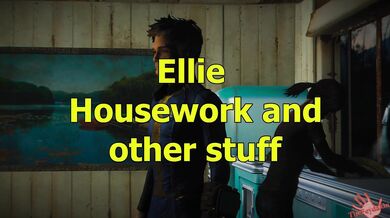 Watch as the busty maid Ellie cleans up her master's house in 'Fo4: Ellie's Housework'