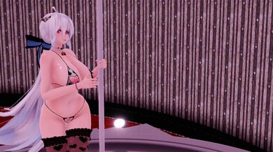 Sexy Hentai Dancer Slides Up and Down the Pole