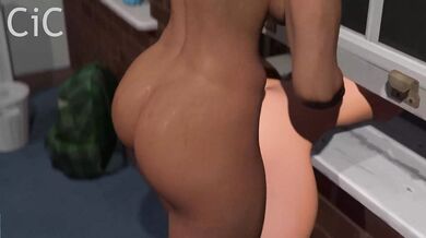 Two-Dicked Chick Jammed - Tight Slit Gaping Wide Open