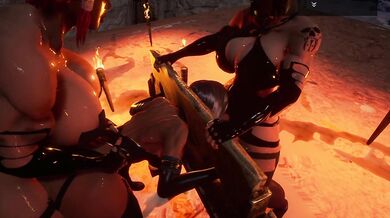 Futanari BDSM Bondage Foursome with Multiple Orgasms