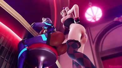 D.Va Rekt Sombra's Shit with Hardcore Sex in 'Neon Sin'