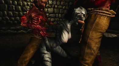 Young Khajiit Gives Zombie Erotic Relief