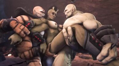 Goro and Kintaro Share Sheeva's Fleshy Bounty in Wild Gangbang Action!