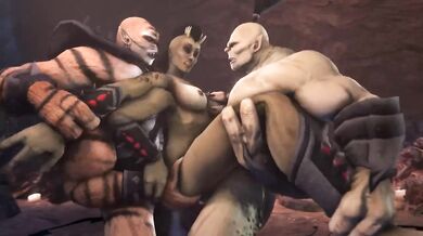 Goro and Kintaro Share Sheeva's Fleshy Bounty in Wild Gangbang Action!