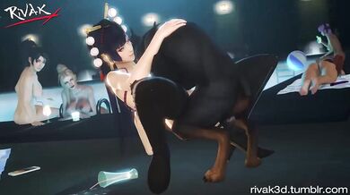 Japanese Tengu Riding Doggy Style: Rivak3D Hentai Animation