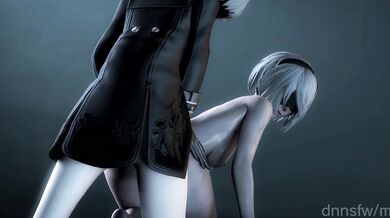Nine-Inch Anal Hentai: 2B Loves 9S in the Ass [NSFW]