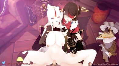 Five Fierce Females Fulfill One Lustful Lad's Desires in 'Harem Impact'