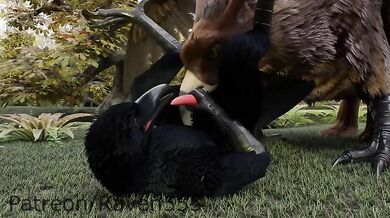 Raven's anal ravishment by the dominant gay gryphon