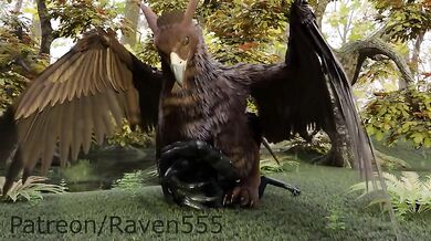 Raven's anal ravishment by the dominant gay gryphon