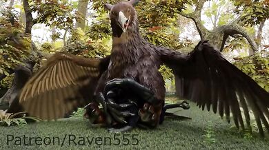 Raven's anal ravishment by the dominant gay gryphon