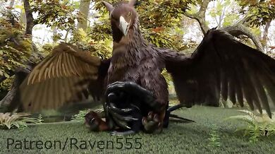 Raven's anal ravishment by the dominant gay gryphon