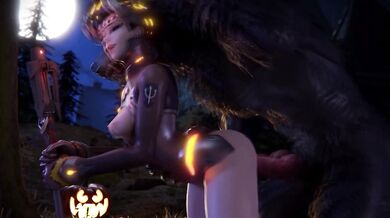 Werewolf Gangbang with Overwatch Baddies Mercy and Widowmaker! Hot Moonlight Video!