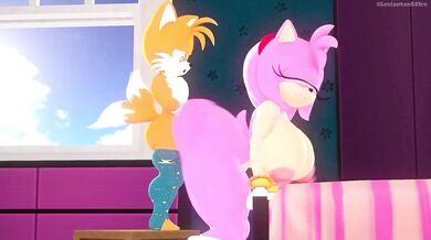 Amy receives a passionate fucking from Tails on the table in 'One Fine Day' by Leviantan581re