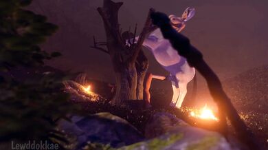 Futa Centaur Gives Lara the Biggest Dick in Town [Lewddokkae]