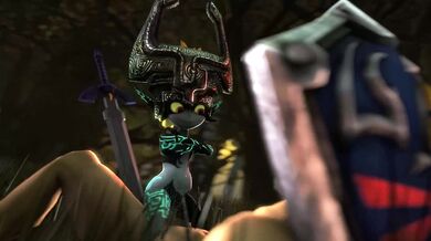 Midna Banging Link's Sword