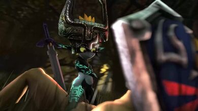 Midna Banging Link's Sword