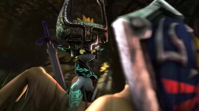 Midna Banging Link's Sword