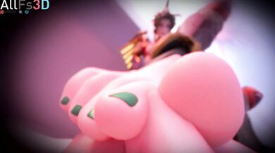 Mercy's Double DP Fuck Fest in 3D