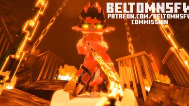 Tsubaki's Anal Exploration in Minecraft with a Belt-Powered Tailjob