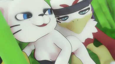 Gatomon and Hawkmon's Erotic Encounter