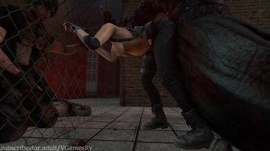 Zombies feast on Jill's pussy in 'Jill becomes a sex toy for Zombies' [VGamesRy]