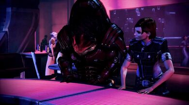 Massive Space Orgies: Femshep's Naughty Encounter with Wrex Outside the Club!