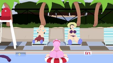 [4K] Desperate Amy Rose Finds Relief from Stranger at Public Pool