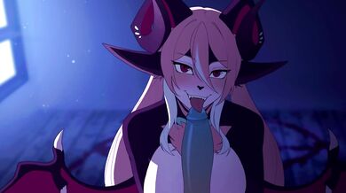 Succubus blowjobs Femboy with her demonic tongue
