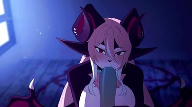 Succubus blowjobs Femboy with her demonic tongue