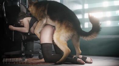 Claire's Canine Cock Shaft Slides Inside Her Pink Fleshy Sleeve [pog benis]!