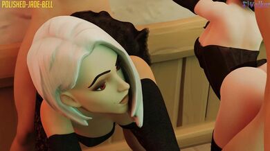 Asian Babes Ashe and Dva Get Railroaded by a Dominating Boss in 'Polishing the Jade Bell'