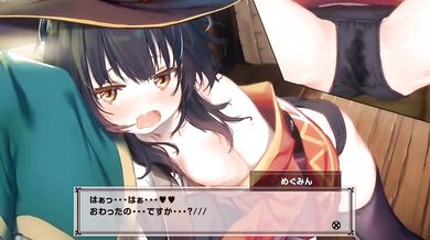 Kazuma's Virgin Adventurer Molests Magical Girl Megumin in a Carriage Orgy